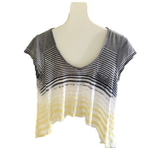 Yellow & Blue Burnout Crop Top